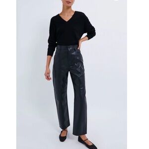 PISTOLA Taylor Vegan Leather High Rise Straight Leg Pants